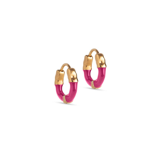 Lina Small Earrings (Fuschia Pink) - Enamel Copenhagen