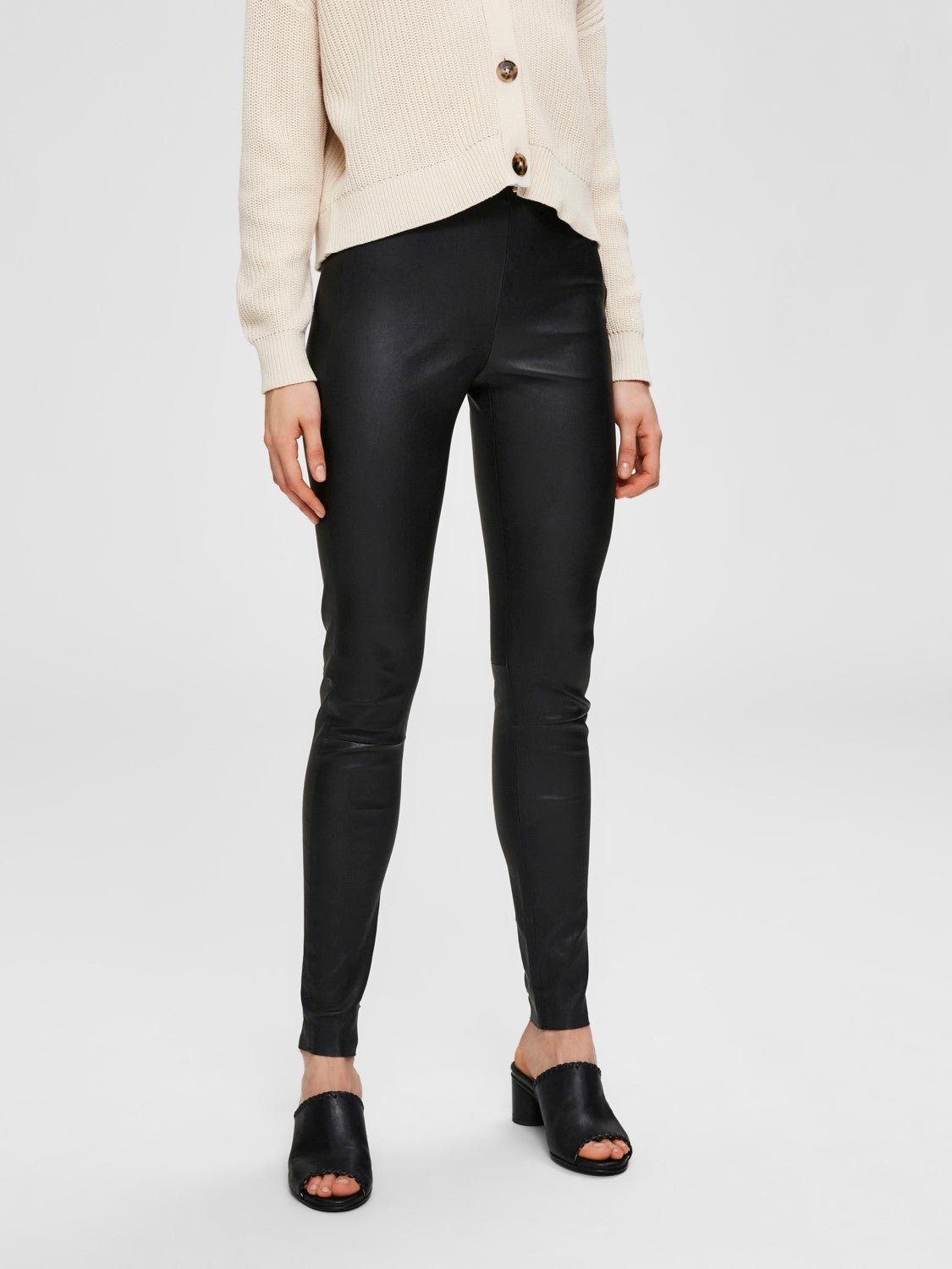 Stretch Leather Leggings - Selected Femme